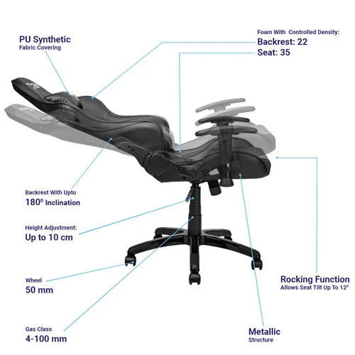 Ant Esports 9077 Ergonomic Black Gaming Chair